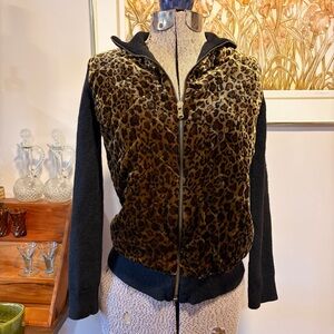 Vintage 2000’s Y2K Lauren Ralph Lauren Leopard Print Quilted Zip-Up Jacket